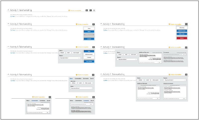 Features and elements that failed.